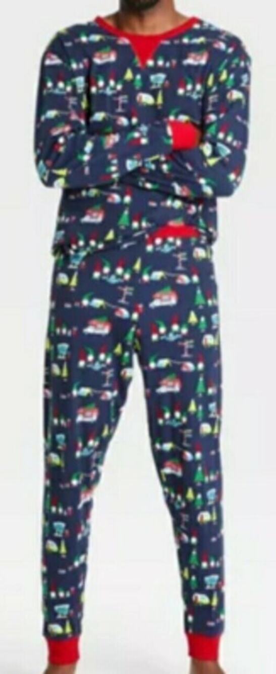 Wondershop Men's Holiday Gnome Print Pajama Set - (Navy, XXLarge)